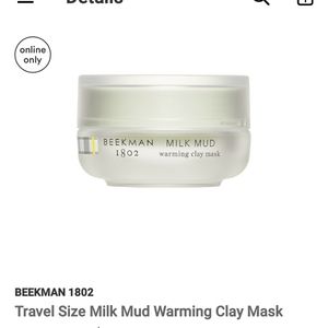 🦋 NIB BEEKMAN 1802 MILK MUD WARMING CLAY MASK 0.52OZ
